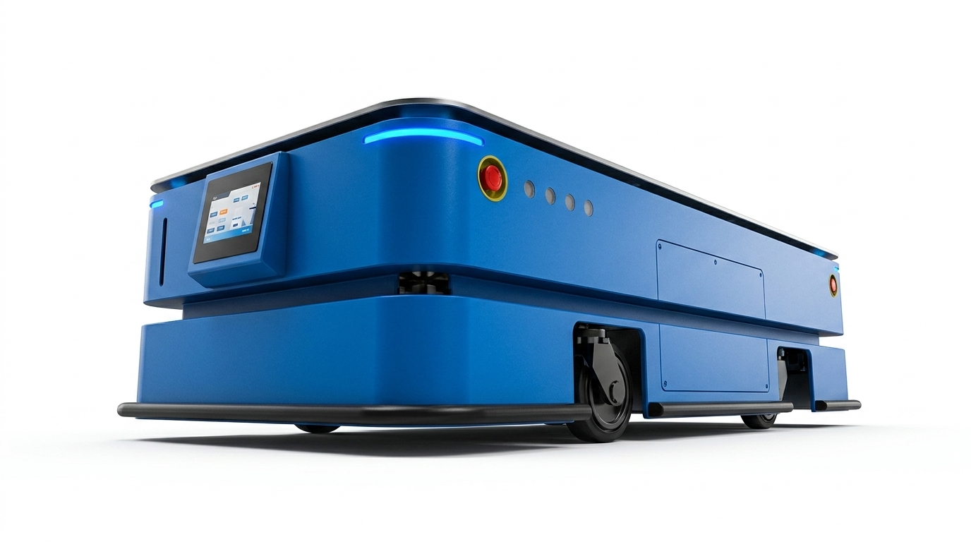FlexMove2000H6 autonomous mobile robot, low-angle perspective